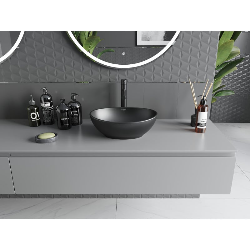 Mexen Elza lavabo sur plan 40 x 33 cm, noir mat - 21014085