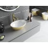 Mexen Elza lavabo de comptoir 40 x 33 cm, blanc/or motif lignes - 21014017