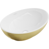 Mexen Elza lavabo de comptoir 40 x 33 cm, blanc/or motif lignes - 21014017