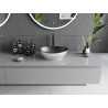 Mexen Elza lavabo à poser 40 x 33 cm, noir mat/motif lignes argenté - 21014023