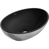 Mexen Elza lavabo de comptoir 40 x 33 cm, Noir mat/Argent motif lignes - 21014023