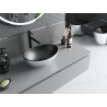Mexen Elza lavabo à poser 40 x 33 cm, noir mat/motif lignes argenté - 21014023