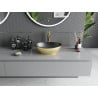 Mexen Elza lavabo à poser 40 x 33 cm, noir mat/motif lignes doré - 21014027