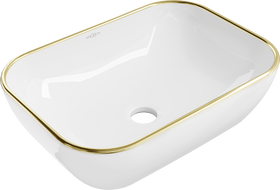 Mexen Rita lavabo de comptoir 50 x 40 cm, Blanc/Or - 21084505