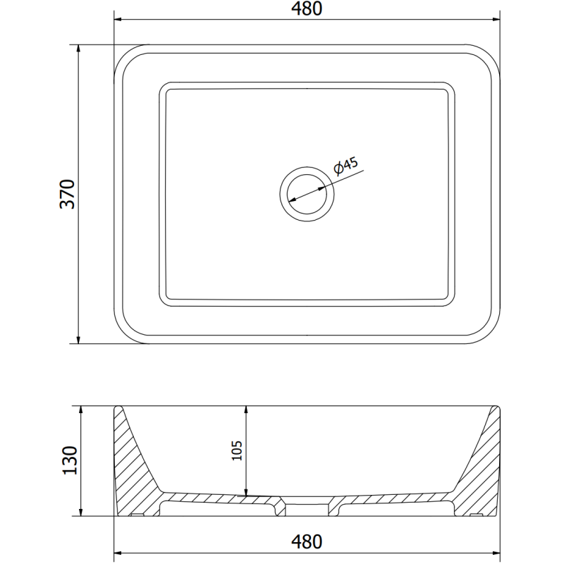 Mexen Catia lavabo sur plan 48 x 37 cm, blanc - 21314800