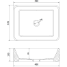 Mexen Catia lavabo de comptoir 48 x 37 cm, blanche/or - 21314806