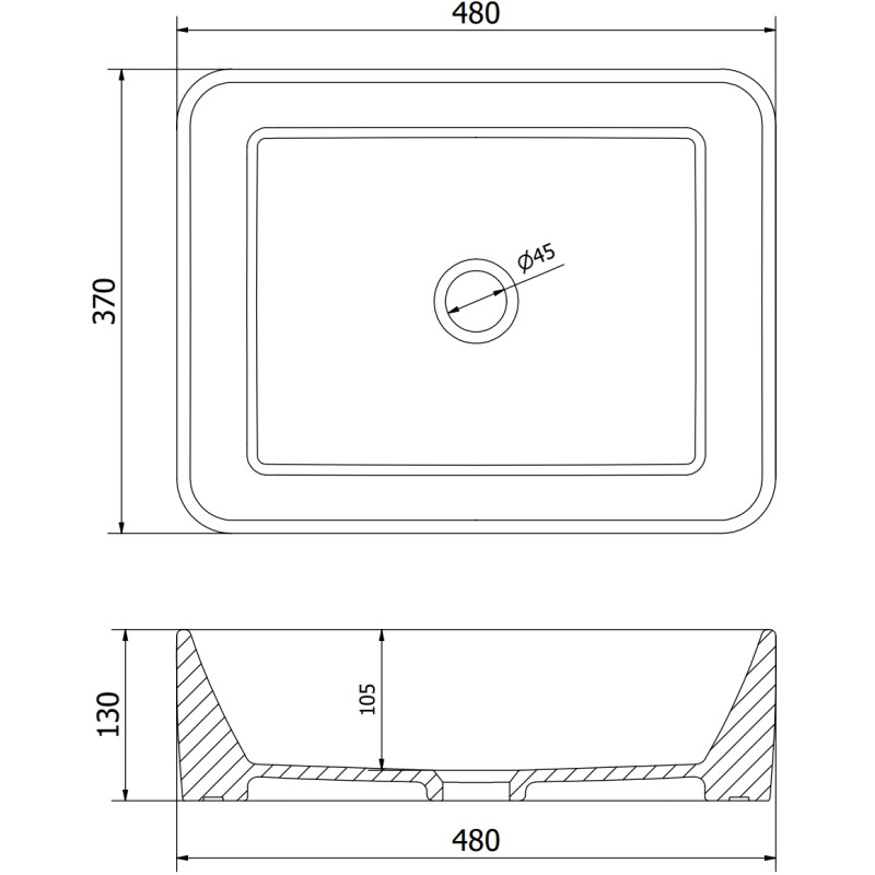 Mexen Catia lavabo sur plan 48 x 37 cm, noir mat/doré motif à carreaux - 21314879