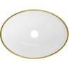 Mexen Elza lavabo à poser 40 x 33 cm, blanc/bord doré - 21014005