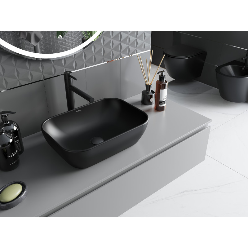 Mexen Rita lavabo à poser 45 x 32 cm, noir mat - 21084585