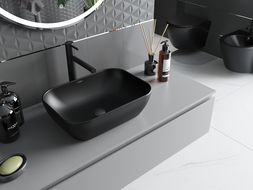 Mexen Rita lavabo de comptoir 45 x 32 cm, Noir mat - 21084585