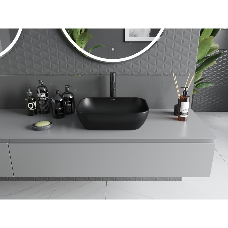 Mexen Rita lavabo à poser 45 x 32 cm, noir mat - 21084585