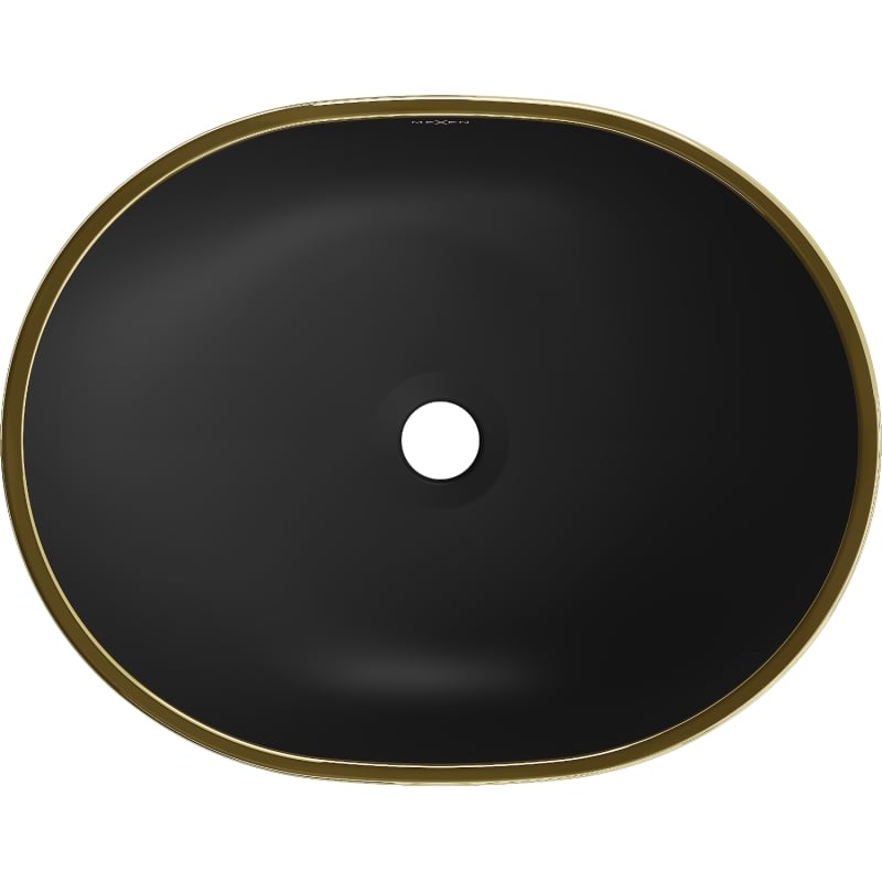 Mexen Viki lavabo vasque 48 x 35 cm, noir mat/bord doré - 21054875