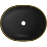 Mexen Viki lavabo de comptoir 48 x 35 cm, Noir mat/bord en or - 21054875