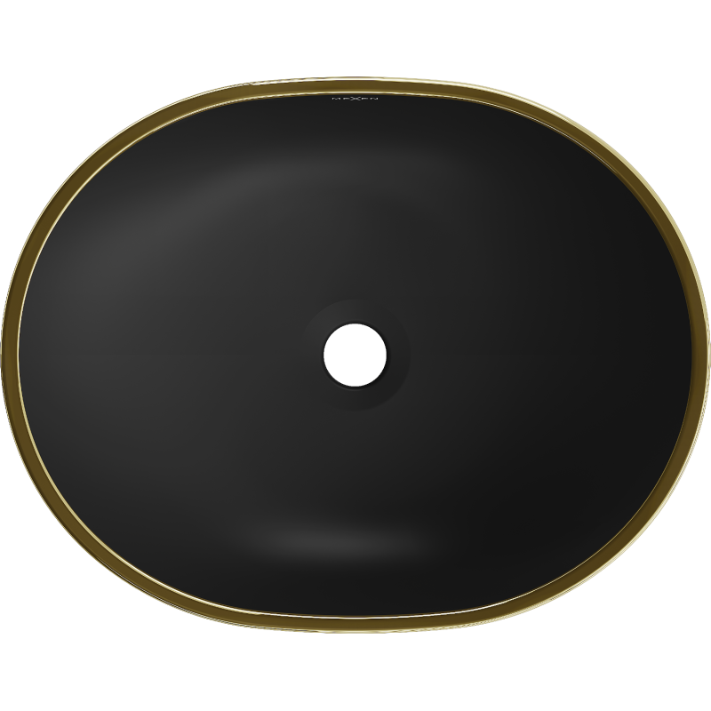 Mexen Viki lavabo sur plan 48 x 35 cm, noir mat/or motif carreaux - 21054879