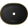 Mexen Viki lavabo de comptoir 48 x 35 cm, Noir mat/or motif carreaux - 21054879