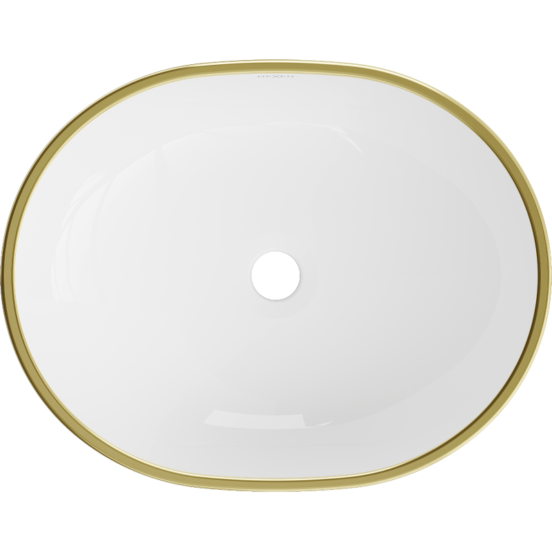 Mexen Viki lavabo sur plan 48 x 35 cm, blanc/rebord doré - 21054805