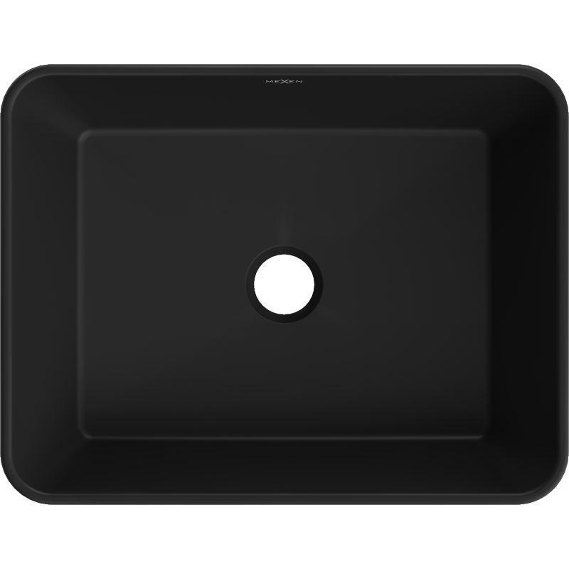 Mexen Catia lavabo à poser 48 x 37 cm, noir mat/motif lignes dorées - 21314877