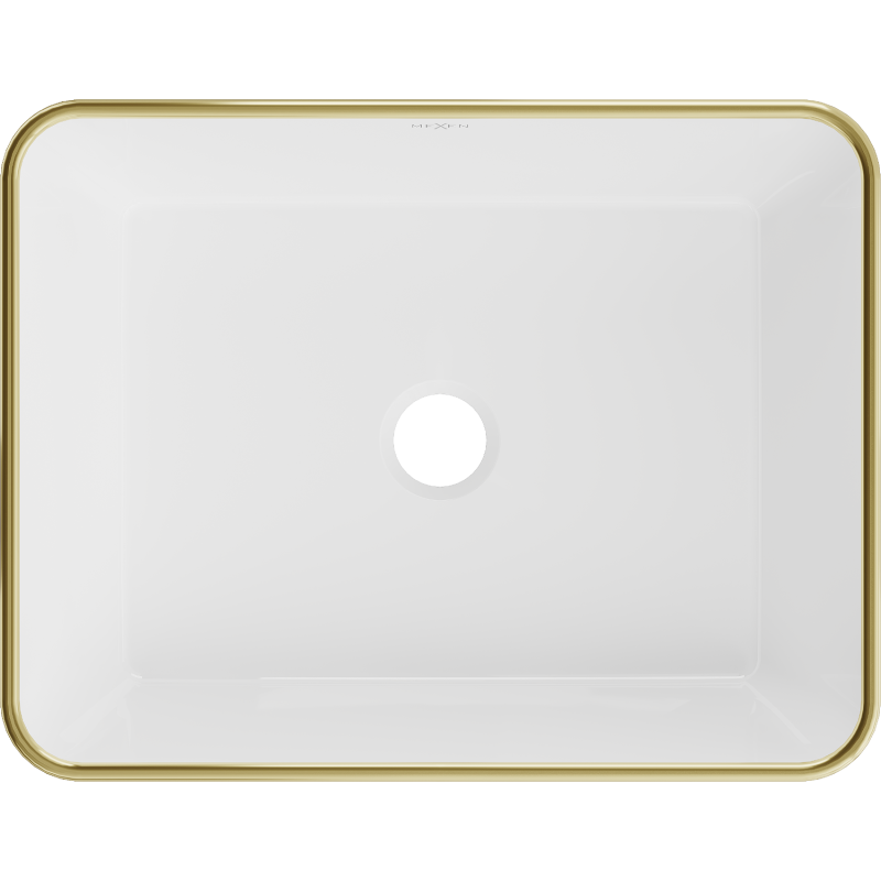 Mexen Catia lavabo à poser 48 x 37 cm, blanc/or bord - 21314805