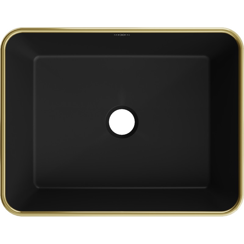 Mexen Catia lavabo sur plan 48 x 37 cm, noir mat/motif grille doré - 21314879
