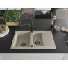 Mexen Gaspar Évier granit 1,5 bac avec égouttoir et robinet de cuisine Duo, beige - 6507-69-671701-70-B