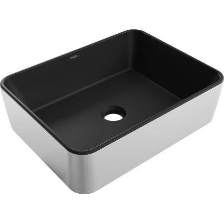 Mexen Catia lavabo de comptoir 48 x 37 cm, Noir mat/Argent - 21314874