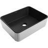 Mexen Catia lavabo de comptoir 48 x 37 cm, Noir mat/Argent - 21314874
