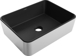 Mexen Catia lavabo de comptoir 48 x 37 cm, Noir mat/Argent - 21314874