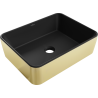 Mexen Catia lavabo à poser 48 x 37 cm, noir mat/doré - 21314876