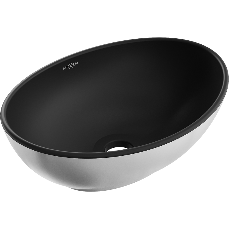 Mexen Elza lavabo sur plan 40 x 33 cm, noir mat/argent - 21014024