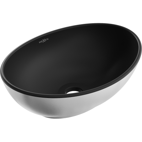 Mexen Elza lavabo de comptoir 40 x 33 cm, Noir mat/Argent - 21014024