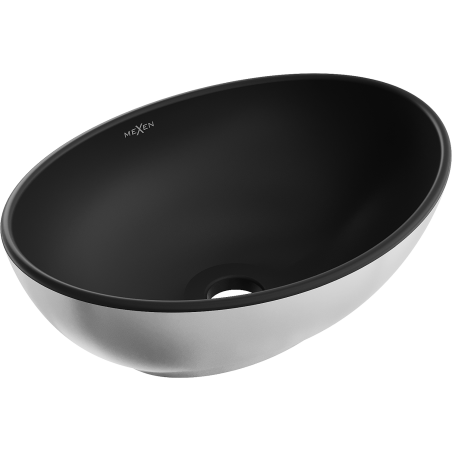 Mexen Elza lavabo sur plan 40 x 33 cm, noir mat/argent - 21014024