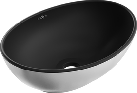 Mexen Elza lavabo de comptoir 40 x 33 cm, Noir mat/Argent - 21014024
