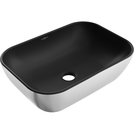 Mexen Rita lavabo de comptoir 45 x 32 cm, Noir mat/Argent - 21084574