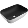 Mexen Rita lavabo de comptoir 45 x 32 cm, Noir mat/Argent - 21084574