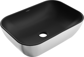 Mexen Rita lavabo de comptoir 45 x 32 cm, Noir mat/Argent - 21084574