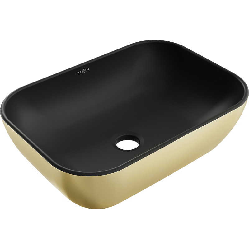 Mexen Rita lavabo sur plan 45 x 32 cm, noir mat/or - 21084576