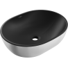 Mexen Viki lavabo à poser 48 x 35 cm, noir mat/argent - 21054874