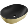 Mexen Viki lavabo posé 48 x 35 cm, noir mat/or - 21054876