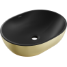 Mexen Viki lavabo sur plan 48 x 35 cm, noir mat/or - 21054876