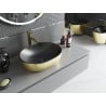 Mexen Viki lavabo sur plan 48 x 35 cm, noir mat/or - 21054876