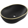 Mexen Viki lavabo vasque 48 x 35 cm, noir mat/bord doré - 21054875