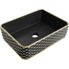 Mexen Catia lavabo de comptoir 48 x 37 cm, Noir mat/or motif carreaux - 21314879