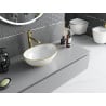 Mexen Elza lavabo à poser 40 x 33 cm, blanc/or motif carreaux - 21014009