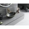 Mexen Elza lavabo à poser 40 x 33 cm, noir mat/or bord doré - 21014025