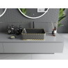 Mexen Catia lavabo sur plan 48 x 37 cm, noir mat/motif grille doré - 21314879