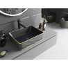 Mexen Catia lavabo sur plan 48 x 37 cm, noir mat/doré motif à carreaux - 21314879