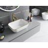 Mexen Rita lavabo à poser 45 x 32 cm, bord blanc/or - 21084505