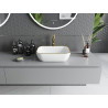 Mexen Rita lavabo à poser 45 x 32 cm, bord blanc/or - 21084505