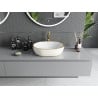 Mexen Viki lavabo à poser 48 x 35 cm, blanc/or motif carreaux - 21054809