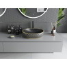 Mexen Viki lavabo sur plan 48 x 35 cm, noir mat/or motif carreaux - 21054879
